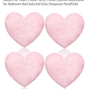 Pink Heart-Shaped Plush Throw Pillows
